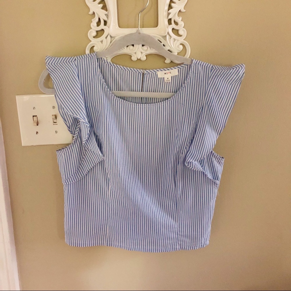 Striped Ruffle Crop Top